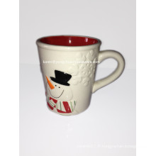 Tasse en céramique peinte à la main pour le bonhomme de neige